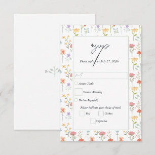 Boho Chic Vilda Blommor Modern Blommig Bröllop OSA Kort