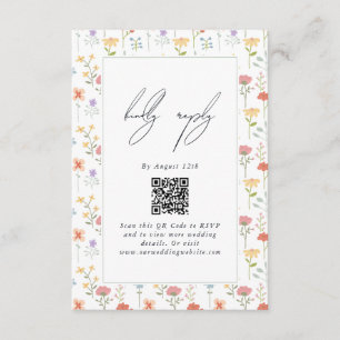 Boho Chic Vilda Blommor Modern Blommig Bröllop Tilläggskort