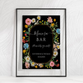 Boho Chic Vildblomma Blommig Krans Mimosa Bar Skyl Poster