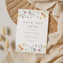 Boho Chic Vildblomma Bröllop Spara Datumet