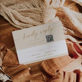 Boho Chic Vintage Guld Mail In och QR-kod OSA Kort