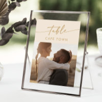 Boho Chic Vintage Guld Photo Bordsnummer