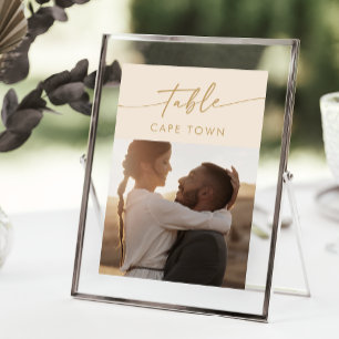 Boho Chic Vintage Guld Photo Bordsnummer
