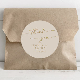 Boho Chic Vintage Guld Tack Wedding Favor Runt Klistermärke