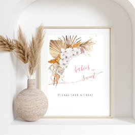 Boho Chic Watercolor Baby Shower Spädbarn är Sweet Poster