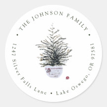 Boho Chic Watercolor Julgran Returadress