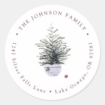 Boho Chic Watercolor Julgran Returadress