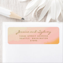 Boho Chic Watercolor Rosa and Gult Bröllop