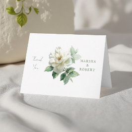 Boho Chic Watercolor Rose Wedding Thank You Card Tack Kort