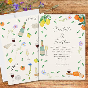 Boho Chic Watercolor Rustic Summer Bröllop Inbjudningar