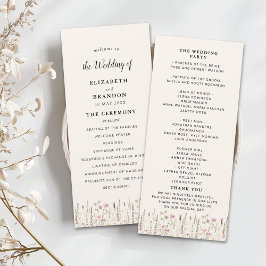 Boho Chic Wedding with Beige Flowers Program