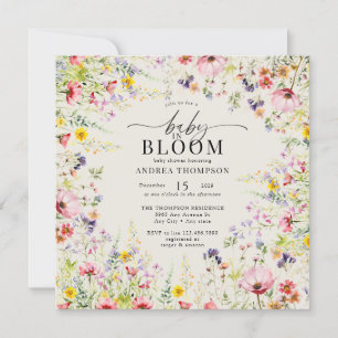 Boho Chic WildblomBaby Shower Baby i Bloom Inbjudningar