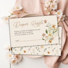 Boho Chic WildblomBaby Shower Raffle Tilläggskort