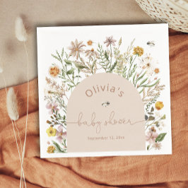 Boho Chic WildblommBaby Shower Pappersservett