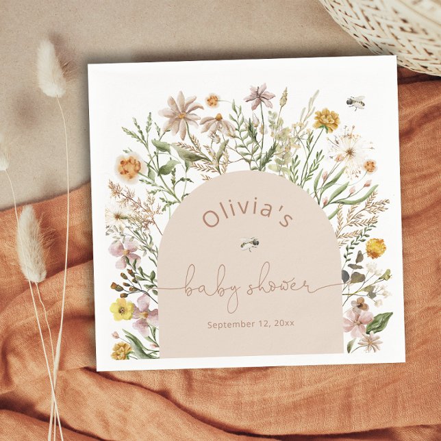 Boho Chic WildblommBaby Shower Pappersservett (Skapare uppladdad)
