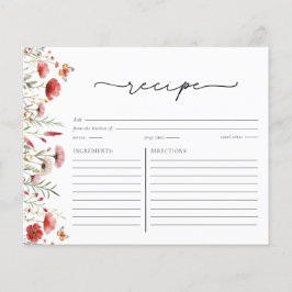 Boho Chic Wildblomme Möhippa Recept Card