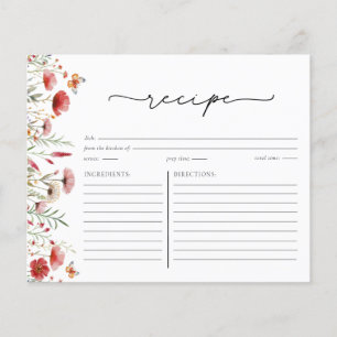 Boho Chic Wildblomme Möhippa Recept Card