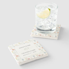 Boho Chic WildblommModern Blommigt Bröllop Stenunderlägg