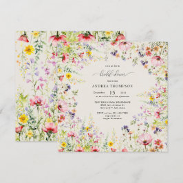 Boho Chic WildblomMöhippa Inbjudningar