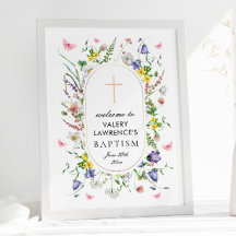 Boho Chic Wildblommor Baptism Välkommen