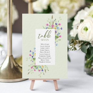Boho chic Wildblomskript Bröllop Place Cards
