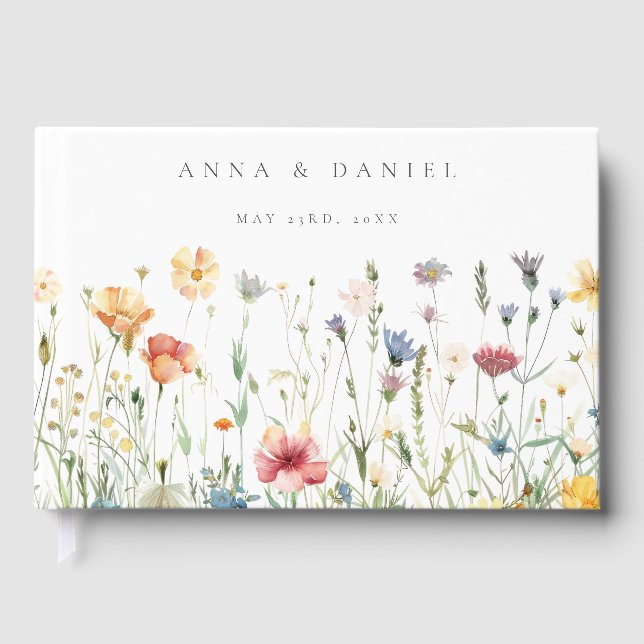 Boho Chic Wildflower Wedding Gästböcker (Framsida)