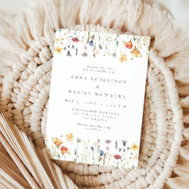Boho Chic Wildflower Wedding Invitation Inbjudningar