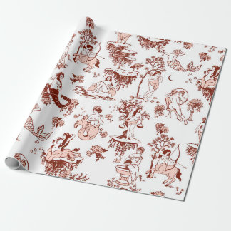 Boho Chic Zodiac Sign Toile Mönster Astrology Gift Presentpapper