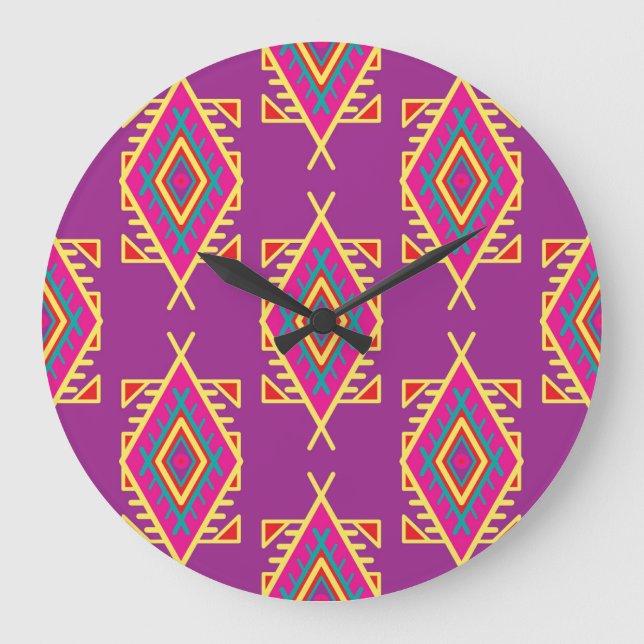 Boho-Chicen: Etniskt sjölöst ornament Stor Klocka (Framsida)
