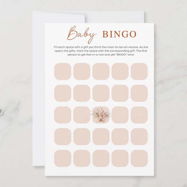 Boho-Chicen - minimalistiskt babyvykort Inbjudningar (Framsida)