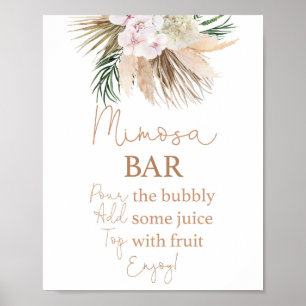 Boho-chicen Torkad Handflatan Mimosa Pub tecken Poster