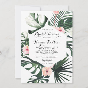 Boho-Chicen Tropical Inbjudningskort för möhippan