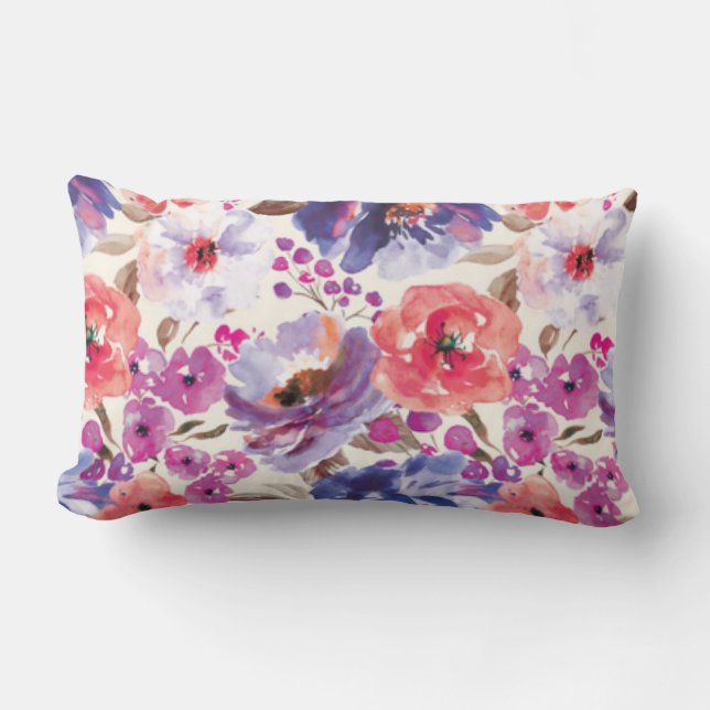 BoHo-Chicens Blommigt Lumbarkudde (Framsida)