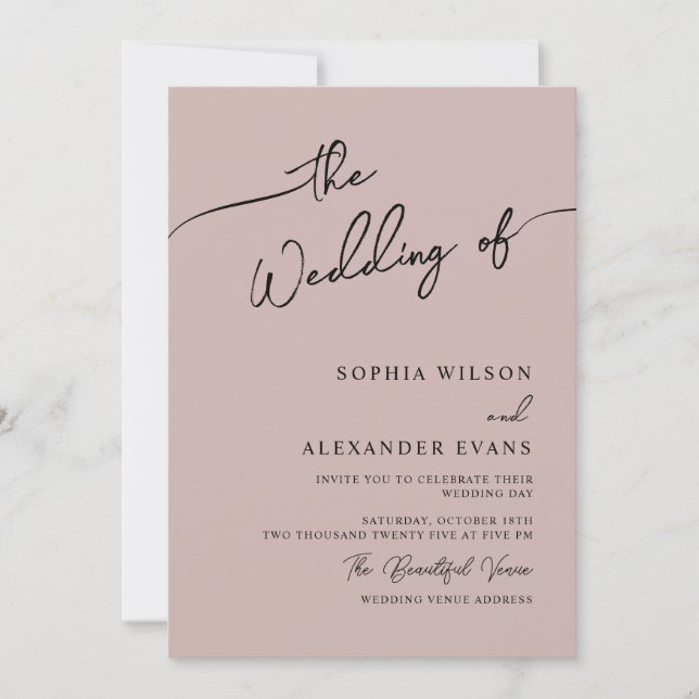 Boho-chicens bröllopsinbjudan, pastel färg. inbjudningar (Framsida)