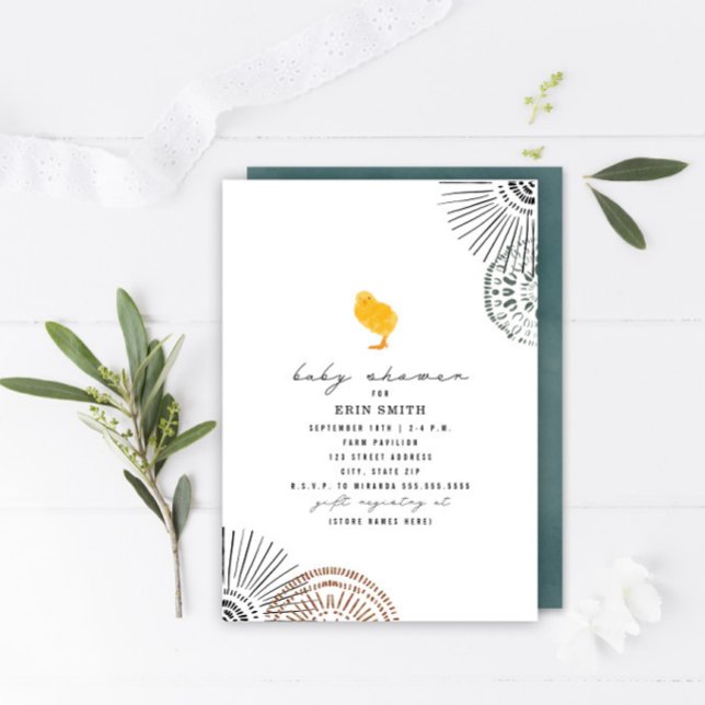 Boho Chick Baby Shower-inbjudan Inbjudningar (Skapare uppladdad)