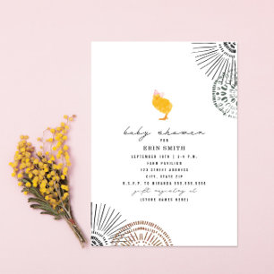 Boho Chick Rosa Baby Shower-inbjudan Inbjudningar