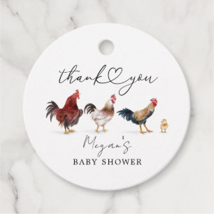Boho Chicken Baby Shower Gåvor Etiketter