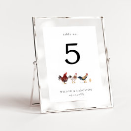 Boho Chicken Bröllop Bordsnummer