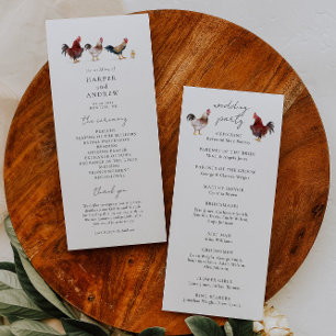 Boho Chicken Bröllop Ceremony-programmet Program