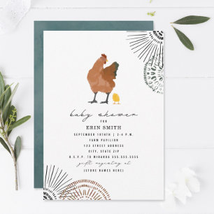 Boho Chicken Mamma Baby Shower-inbjudan Inbjudningar