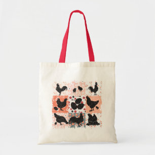 Boho Chickens Cottagecore Aesthetic Retro Blommigt Tygkasse