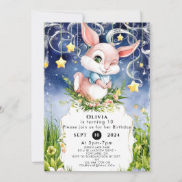 Boho Children Bunny Birthday Inbjudningar