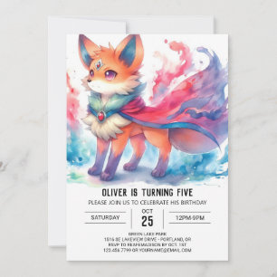 Boho Children Fox Birthday Inbjudningar