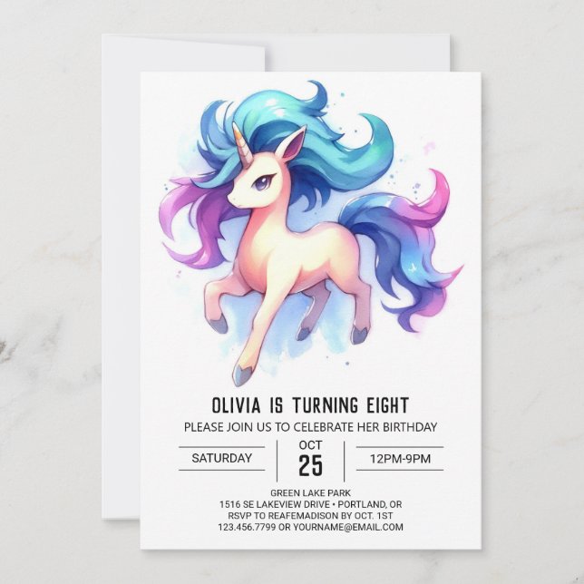 Boho Children Horse Birthday Inbjudningar (Framsida)