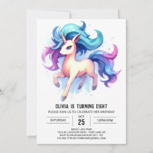 Boho Children Horse Birthday Inbjudningar