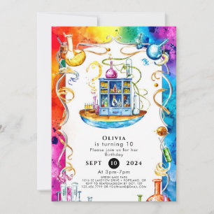 Boho Children's Science Scientist Birthday Inbjudningar