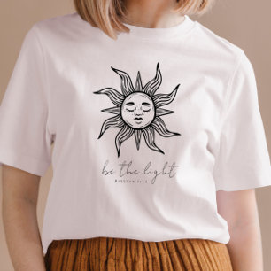 Boho Christian Bible Verse be Light T Shirt