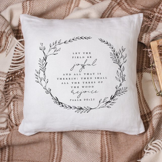 Boho Christian Bible Verse Wildblommor Kudde (Skapare uppladdad)