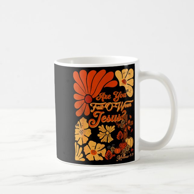 Boho Christian Fall Thanksgiving Are You Fall-o-we Kaffemugg (Höger)