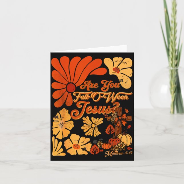 Boho Christian Fall Thanksgiving Are You Fall-o-we Kort (Framsida)
